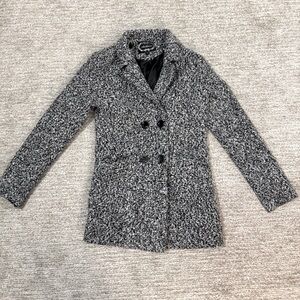 Women’s Grey Textured Peacoat – Size S – Excellent Condition